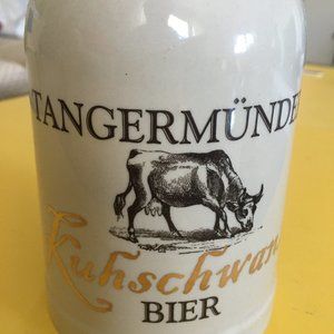 Vintage Tangermunder Kuhschwanz Bier Mug German Beer Cow Picture
